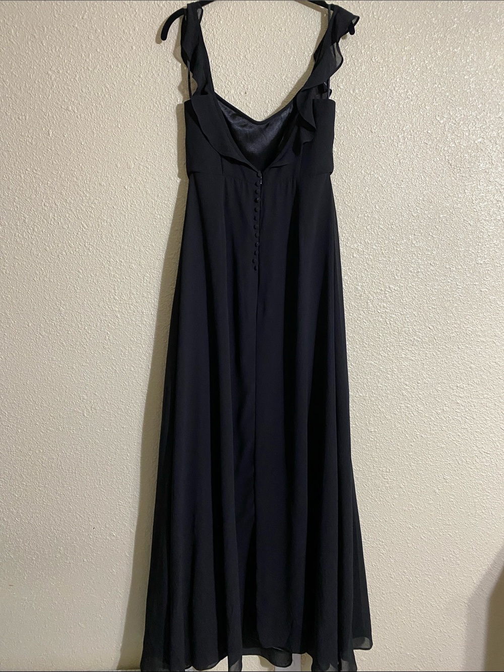 Lulus Dreamy Adoration Black Ruffled Maxi Dress Size M NWT - Picture 8 of 16